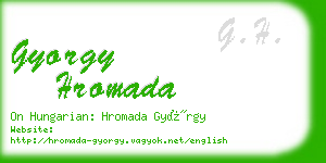 gyorgy hromada business card